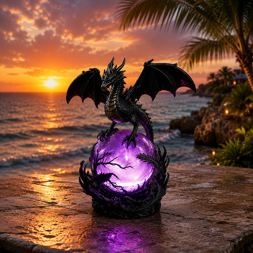 Gothic Dragon Orb Lamp – Mystical LED Table Light for Fantasy Room Decor