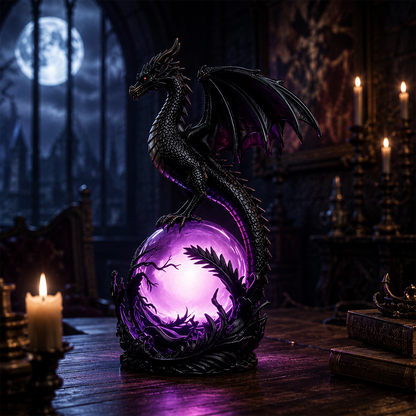 Gothic Dragon Orb Lamp – Mystical LED Table Light for Fantasy Room Decor
