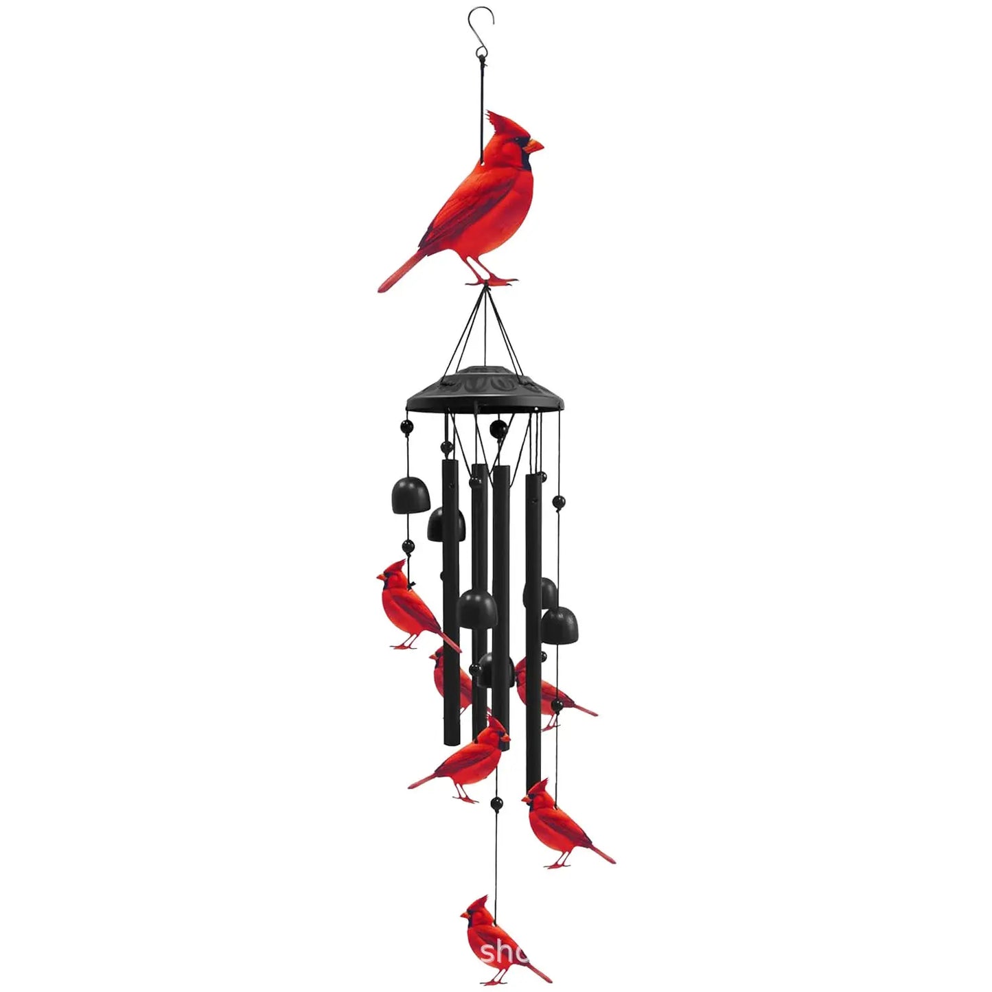 Cardinal Memorial Wind Chime Hanging Ornament for Garden and Patio