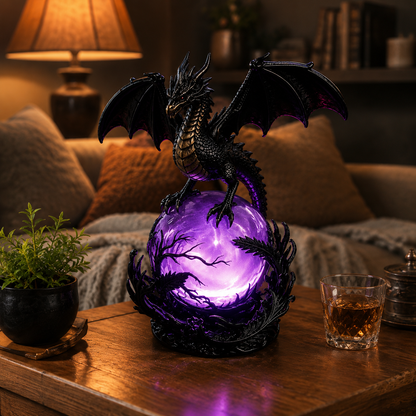 Gothic Dragon Orb Lamp – Mystical LED Table Light for Fantasy Room Decor