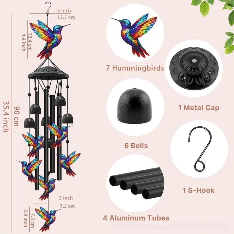 Cardinal Memorial Wind Chime Hanging Ornament for Garden and Patio
