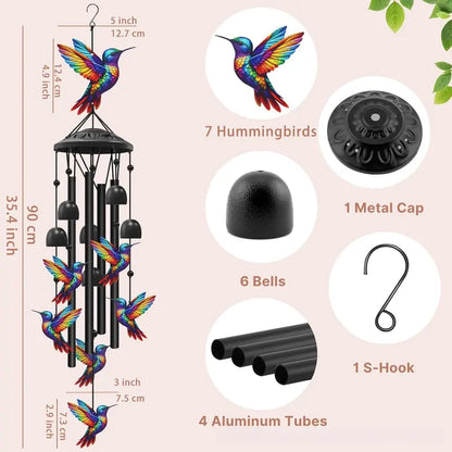 Cardinal Memorial Wind Chime Hanging Ornament for Garden and Patio