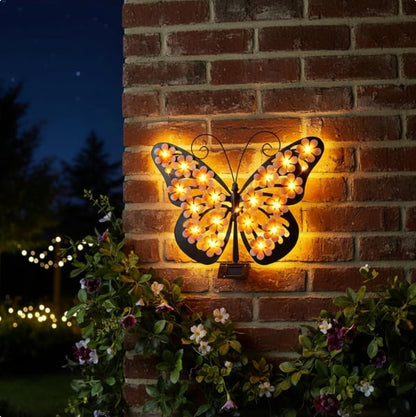 Solar Lights Outdoor Metal Butterfly Wall Decor
