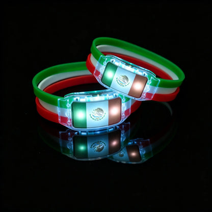 ⚽✨2PCS LED Light Up National Flag Wristbands